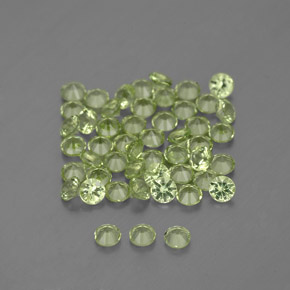 1.54캐럿 천연 라임 그린 페리도트 보석, 라운드 컷, 2.02 mm, VVS-VS