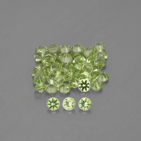 캐럿 천연 생기 있는 그린 페리도트 보석, 라운드 컷, 2.01 mm, VVS-VS