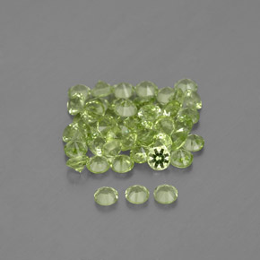캐럿 천연 생기 있는 그린 페리도트 보석, 라운드 컷, 2.01 mm, VVS-VS