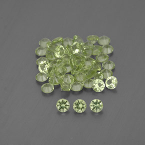 캐럿 천연 생기 있는 그린 페리도트 보석, 라운드 컷, 2.02 mm, VVS-VS