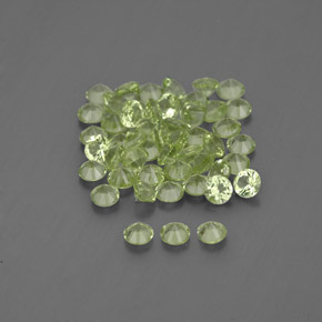 캐럿 천연 생기 있는 그린 페리도트 보석, 라운드 컷, 2.02 mm, VVS-VS