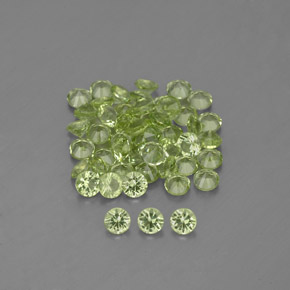 캐럿 천연 생기 있는 그린 페리도트 보석, 라운드 컷, 1.99 mm, VVS-VS