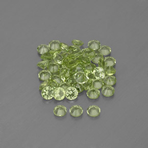캐럿 천연 생기 있는 그린 페리도트 보석, 라운드 컷, 1.99 mm, VVS-VS