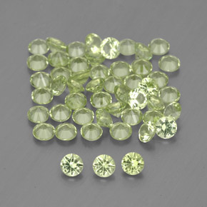 캐럿 천연 생기 있는 그린 페리도트 보석, 라운드 컷, 2.00 mm, VVS-VS