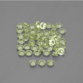 캐럿 천연 생기 있는 그린 페리도트 보석, 라운드 컷, 2.00 mm, VVS-VS