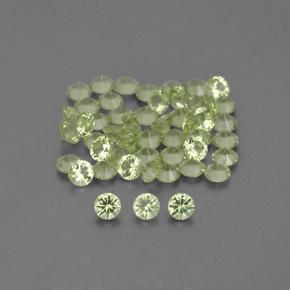 1.54캐럿 천연 노란빛 그린 페리도트 보석, 라운드 컷, 2.00 mm, VVS-VS