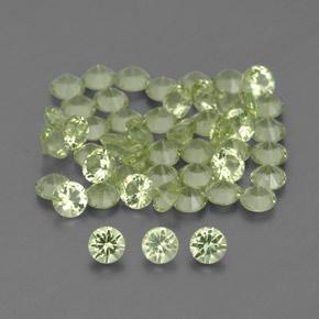 1.54캐럿 천연 노란빛 그린 페리도트 보석, 라운드 컷, 2.00 mm, VVS-VS