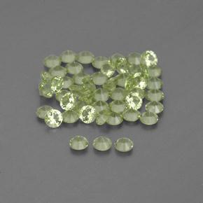 1.54캐럿 천연 노란빛 그린 페리도트 보석, 라운드 컷, 2.00 mm, VVS-VS