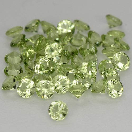 1.47캐럿 천연 생기 있는 그린 페리도트 보석, 라운드 컷, 2.01 mm, VVS-VS