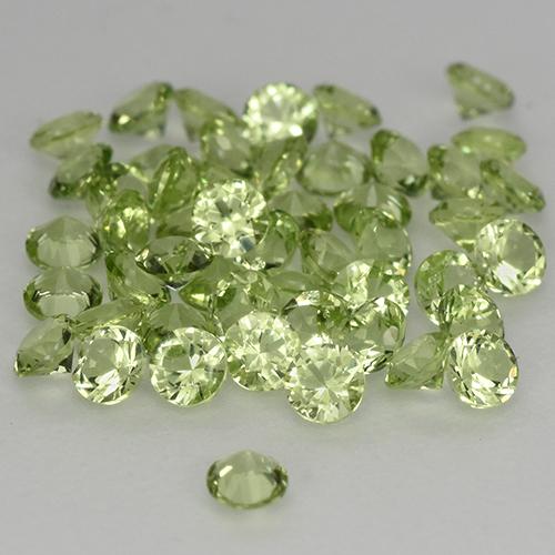 1.47캐럿 천연 생기 있는 그린 페리도트 보석, 라운드 컷, 2.01 mm, VVS-VS