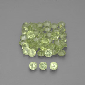 1.48캐럿 천연 생기 있는 그린 페리도트 보석, 라운드 컷, 2.01 mm, VVS-VS