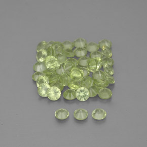 1.48캐럿 천연 생기 있는 그린 페리도트 보석, 라운드 컷, 2.01 mm, VVS-VS