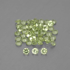 캐럿 천연 생기 있는 그린 페리도트 보석, 라운드 컷, 2.01 mm, VVS-VS