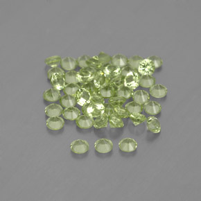 캐럿 천연 생기 있는 그린 페리도트 보석, 라운드 컷, 2.01 mm, VVS-VS
