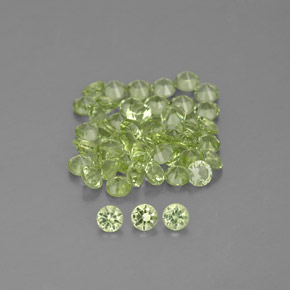 1.47캐럿 천연 노란빛 그린 페리도트 보석, 라운드 컷, 2.00 mm, VVS-VS