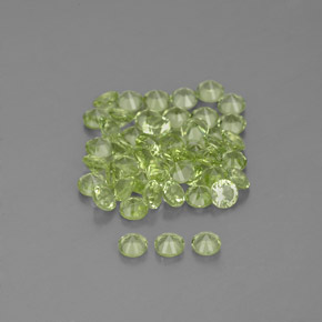 1.47캐럿 천연 노란빛 그린 페리도트 보석, 라운드 컷, 2.00 mm, VVS-VS