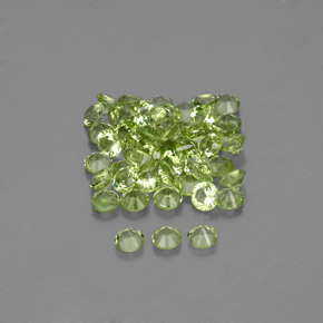 캐럿 천연 생기 있는 그린 페리도트 보석, 라운드 컷, 2.00 mm, VVS-VS