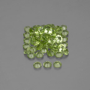 캐럿 천연 생기 있는 그린 페리도트 보석, 라운드 컷, 2.00 mm, VVS-VS