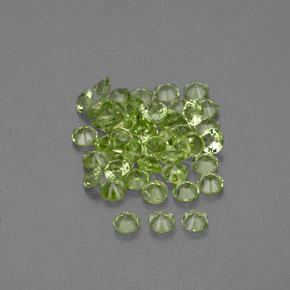 캐럿 천연 생기 있는 그린 페리도트 보석, 라운드 컷, 2.01 mm, VVS-VS