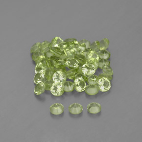 캐럿 천연 생기 있는 그린 페리도트 보석, 라운드 컷, 2.00 mm, VVS-VS