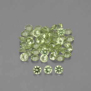 캐럿 천연 생기 있는 그린 페리도트 보석, 라운드 컷, 2.00 mm, VVS-VS