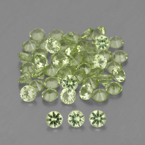 캐럿 천연 생기 있는 그린 페리도트 보석, 라운드 컷, 2.00 mm, VVS-VS