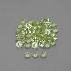 캐럿 천연 생기 있는 그린 페리도트 보석, 라운드 컷, 2.00 mm, VVS-VS
