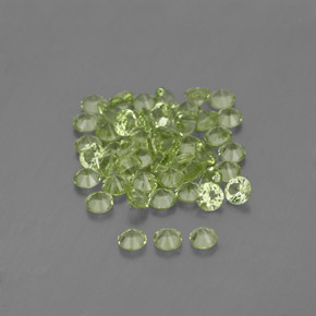 1.48캐럿 천연 생기 있는 그린 페리도트 보석, 라운드 컷, 2.01 mm, VVS-VS