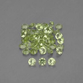 1.47캐럿 천연 노란빛 그린 페리도트 보석, 라운드 컷, 2.02 mm, VVS-VS