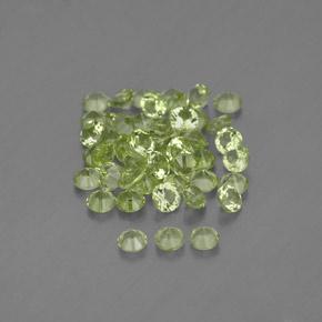 1.47캐럿 천연 노란빛 그린 페리도트 보석, 라운드 컷, 2.02 mm, VVS-VS