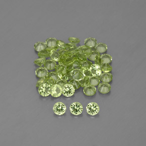캐럿 천연 생기 있는 그린 페리도트 보석, 라운드 컷, 2.00 mm, VVS-VS