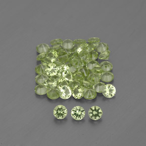 캐럿 천연 생기 있는 그린 페리도트 보석, 라운드 컷, 2.00 mm, VVS-VS