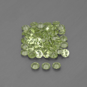 캐럿 천연 생기 있는 그린 페리도트 보석, 라운드 컷, 2.00 mm, VVS-VS