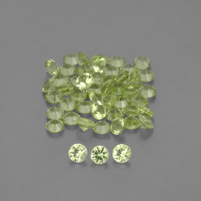 캐럿 천연 생기 있는 그린 페리도트 보석, 라운드 컷, 2.01 mm, VVS-VS