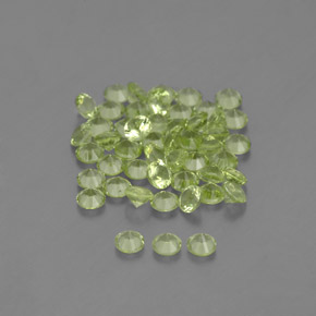 캐럿 천연 생기 있는 그린 페리도트 보석, 라운드 컷, 2.01 mm, VVS-VS