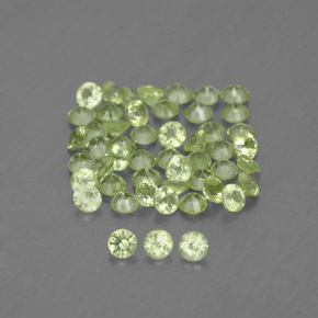 캐럿 천연 생기 있는 그린 페리도트 보석, 라운드 컷, 2.00 mm, VVS-VS