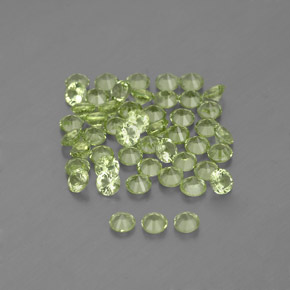 캐럿 천연 생기 있는 그린 페리도트 보석, 라운드 컷, 2.01 mm, VVS-VS
