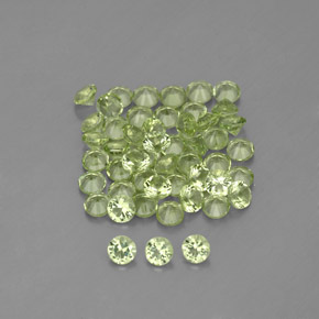 캐럿 천연 생기 있는 그린 페리도트 보석, 라운드 컷, 2.01 mm, VVS-VS