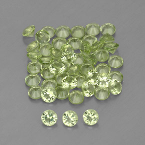 캐럿 천연 생기 있는 그린 페리도트 보석, 라운드 컷, 2.01 mm, VVS-VS