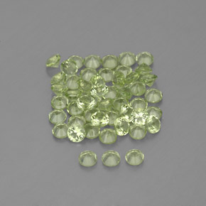 캐럿 천연 생기 있는 그린 페리도트 보석, 라운드 컷, 2.01 mm, VVS-VS