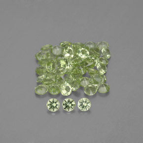 1.46캐럿 천연 생기 있는 그린 페리도트 보석, 라운드 컷, 2.01 mm, VVS-VS