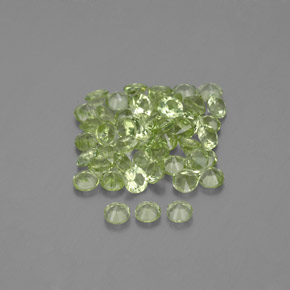 1.46캐럿 천연 생기 있는 그린 페리도트 보석, 라운드 컷, 2.01 mm, VVS-VS