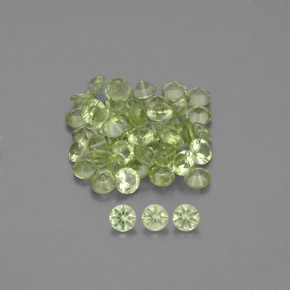 캐럿 천연 생기 있는 그린 페리도트 보석, 라운드 컷, 2.01 mm, VVS-VS