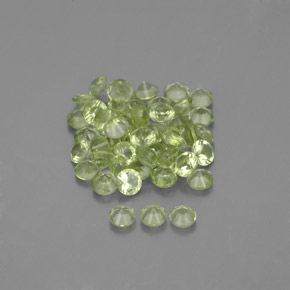 캐럿 천연 생기 있는 그린 페리도트 보석, 라운드 컷, 2.01 mm, VVS-VS