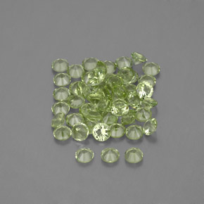 1.48캐럿 천연 따뜻한 녹색 페리도트 보석, 라운드 컷, 2.01 mm, VVS-VS