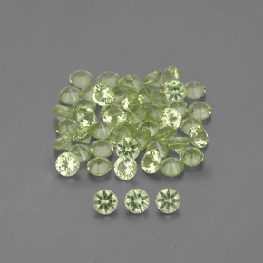 캐럿 천연 생기 있는 그린 페리도트 보석, 라운드 컷, 2.02 mm, VVS-VS