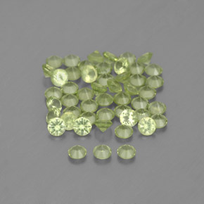 캐럿 천연 생기 있는 그린 페리도트 보석, 라운드 컷, 1.99 mm, VVS-VS