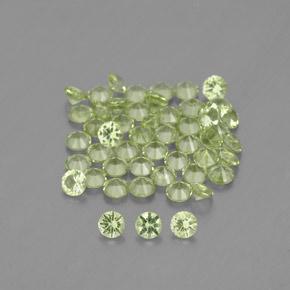 1.47캐럿 천연 따뜻한 녹색 페리도트 보석, 라운드 컷, 2.00 mm, VVS-VS
