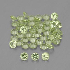 1.47캐럿 천연 따뜻한 녹색 페리도트 보석, 라운드 컷, 2.00 mm, VVS-VS