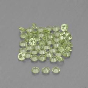 1.47캐럿 천연 따뜻한 녹색 페리도트 보석, 라운드 컷, 2.00 mm, VVS-VS